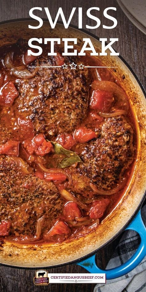 Swiss Steak In Oven, Baked Cube Steak Recipes Ovens, Swiss Steak Recipes Skillet, Oven Baked Cube Steak, Swiss Steak Recipes Oven, Baked Swiss Steak, Round Steak Recipes Easy, Cubed Steak Recipes, Baked Meats