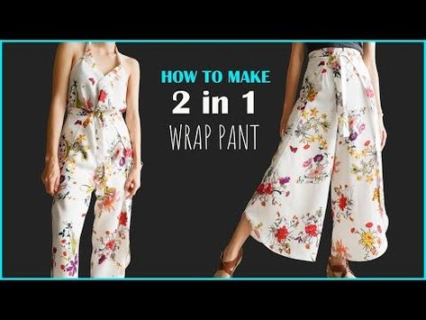 (1) How To Make Wrap Pant | Easy To Make Wrap Pant For Your Own Size - YouTube Wrap Pants Pattern, Thai Wrap Pants, How To Make Wraps, Jumpsuit Diy, Pants Pattern Free, Wrap Pant, Pants Tutorial, Diy Sewing Gifts, Easy Wrap