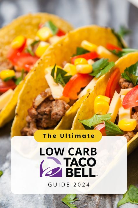 Discover mouthwatering low carb options at Taco Bell with our ultimate guide for 2024! From savory tacos to satisfying bowls, indulge in flavorful choices that fit your healthy lifestyle. Enjoy Taco Bell guilt-free with our delicious picks! 🌮💚 #LowCarbTacos #HealthyEating #TacoBellGuide Low Carb Taco Bell, Low Carb Menu, Low Carb Options, Low Carb Taco, Low Carb Menus, Low Carb Tacos, Healthy Tacos, Low Carb Diet Plan, Healthy Menu