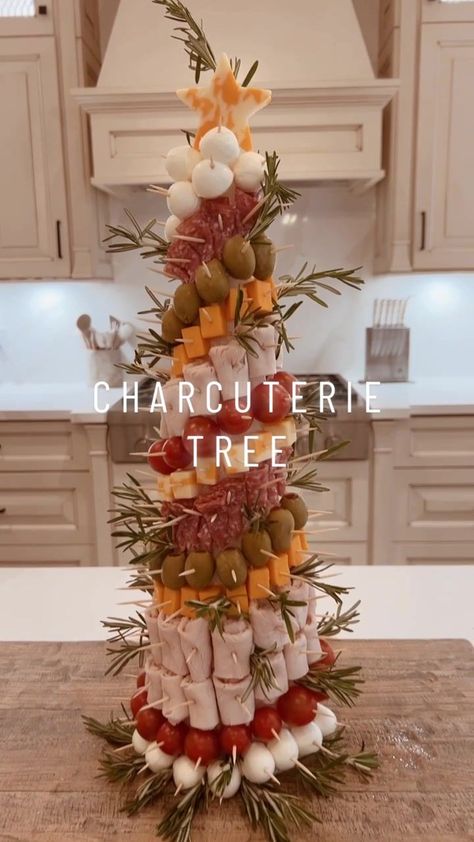 Christmas charcuterie tree #xmasdiy #ornaments #christmasornaments #ho... | TikTok Charcuterie Board Ideas For Christmas Party, Sharcutary Board Ideas Christmas, Charcuterie Board Theme Party Christmas, Standing Christmas Tree Charcuterie, Christmas Carchuterie Board, Styrofoam Tree Charcuterie, Christmas Charcuterie Island, Charcuterie Xmas Tree, Christmas Charcuterie Houses