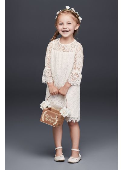 Short Lace Flower Girl Dress with Illusion Sleeves OP239 Ruffle Flower Girl Dress, Illusion Lace Dress, Blush Flower Girl Dresses, Illusion Sleeves, Flower Girl Gown, Lace Flower Girl Dress, Boho Flower Girl, Girls Communion Dresses, Girls Maxi Dresses