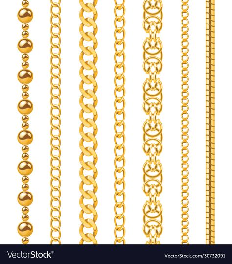 Gold Chain Pattern, Chain Illustration, Design Pattern Art, Frame Border Design, Jewelry Design Drawing, Jewelry Drawing, Digital Borders Design, Golden Chain, Classy Photography