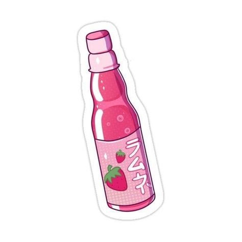 Soda Sticker, Ramune Soda, Science Stickers, Strawberry Syrup, Sticker Ideas, Kawaii Stickers, Sticker Collection, Printable Stickers, Cute Cartoon Wallpapers