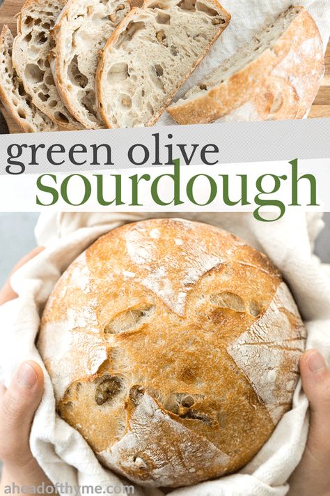 Green Olive Bread Recipe, Sourdough Bread Artisan, Green Olive Sourdough Bread, Rosemary Olive Sourdough Bread, Olive Sourdough Bread Recipe, Sourdough Bread With Olives, Sourdough Olive Bread, Sourdough Olive Bread Recipe, Olive Sourdough Bread