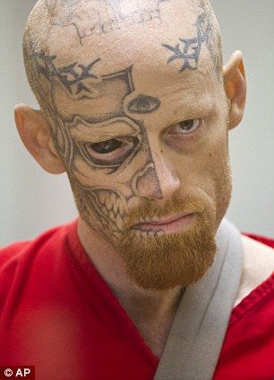 ANCHORAGE - Jason Walter Barnum, 39, on Friday admitted he shot a police officer in 2012. Barnum pleaded guilty to first-degree attempted murder, first-degree burglary, and third-degree felony in possession of a weapon. He was sentenced to 20 years in prison plus three years’ probation. Tattoos of skulls cover Barnum's head, arms and hands, and his right eye is filled with black ink. Eyeball Tattoo, Scary People, Prison Inmates, Evil People, Wiz Khalifa, Face Tattoos, Mug Shots, Underworld, Police Officer