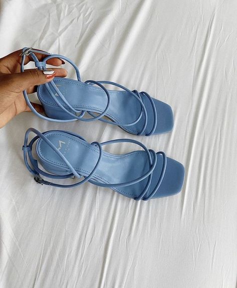 Blue Sandals Outfit, Sandal Outfits, Sandals Aesthetic, Summer Heels Outfit, Light Blue Heels, Fancy Heels, Blue Slippers, Heels Aesthetic, Sneakers Heels