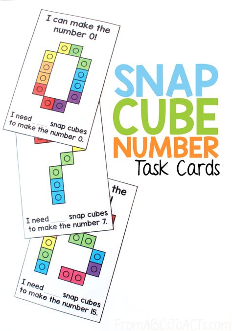 Cube Building Task Cards Free, Kindergarten Center Ideas, Building Numbers, Snap Cube, Visual Motor Activities, Kindergarten Center, Task Cards Free, Preschool Numbers, Child Development Activities