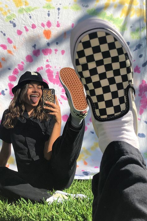 Vans Checkerboard Slip-On Sneaker | Urban Outfitters Checkered Vans Outfit, Slip On Outfit, Estilo Vans, Vans Checkerboard Slip On, Vans Checkered, Checkered Vans, Vans Outfit, Vans Checkerboard, Vans Black And White