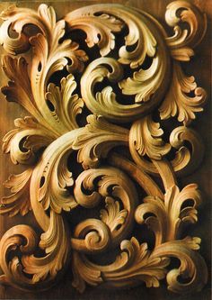 norwegian acanthus wood carving - Google Search Filigree Tattoo, Baroque Ornament, Wood Carving Designs, Carving Designs, Wood Carving Art, Acanthus Leaf, Wood Carvings, Filigree Design, Wood Sculpture