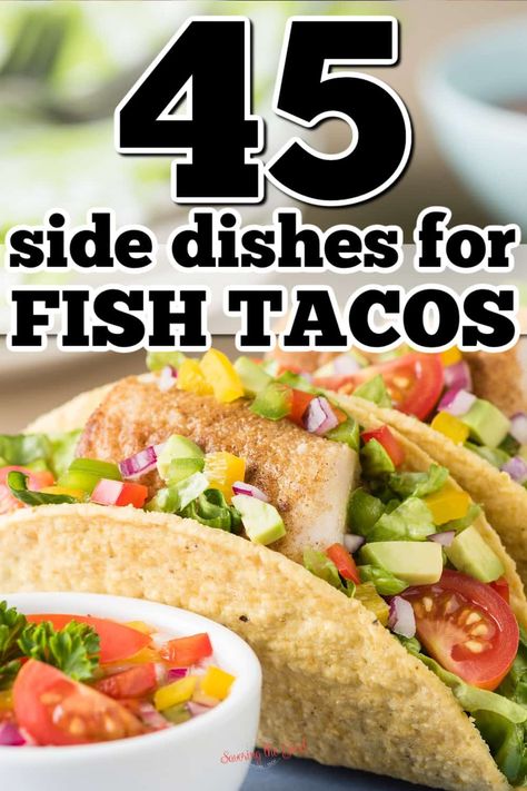 The best side dishes to serve with fish tacos! Elevate your meal with easy and delicious side dishes that perfectly complement your favorite fish taco recipe. Level up the taste of your favorite fish taco with these side dishes that your family will absolutely love! These easy-to-prepare and delicious accompaniments will enhance the texture and flavor of your meal that will surely make your day and make you want for more. Fish tacos, with their tantalizing blend of succulent fish, zesty flavors, Halibut Tacos Recipes, Sides For Fish Tacos, Halibut Fish Tacos, Taco Menu, Tilapia Dishes, Halibut Tacos, Mahi Mahi Fish Tacos, Best Fish Taco Recipe, Cod Fish Tacos