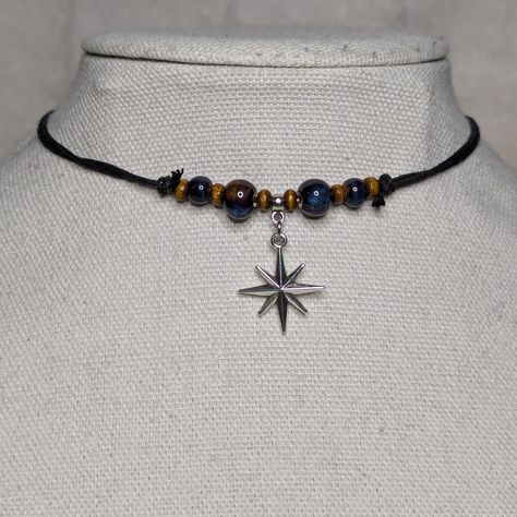 Shining Star Charm Brown And Blue Ceramic Wooden Beaded Boho Hippie Y2k Adjustable Black Rope Cord Choker Necklace Comes On An Adjustable Waxed Black Cord Necklace. Necklace Is Adjustable From Approximately 13" To 22". Choker Necklace Beaded, Masculine Beaded Necklace, Blue Star-shaped Adjustable Necklace, Blue Adjustable Star-shaped Beaded Necklaces, Adjustable Blue Beaded Star Necklaces, Adjustable Blue Star-shaped Beaded Necklace, Cool Beaded Necklaces, Casual Adjustable Star Necklaces, Brown Necklace Jewelry