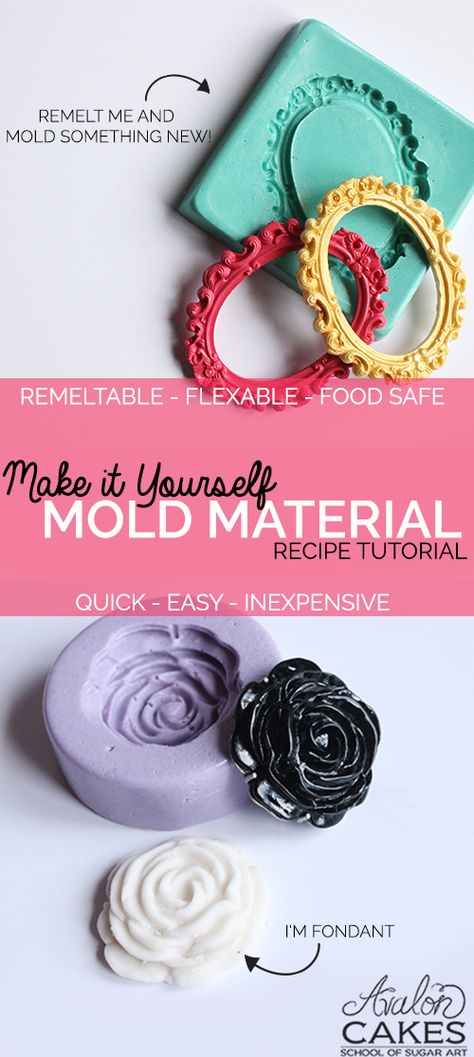 Make It Yourself Mold Material Recipe TUTORIAL - SOOOO EASY! How'd I live without it? www.avaloncakesschool.com Diy Casting Mold Recipe, How To Make A Mold, How To Make Your Own Silicone Molds, Silicon Molds, Recipe Tutorial, Formy Silikonowe, Diy Videos Tutorials, Cookie Tutorials, Diy Cake Decorating