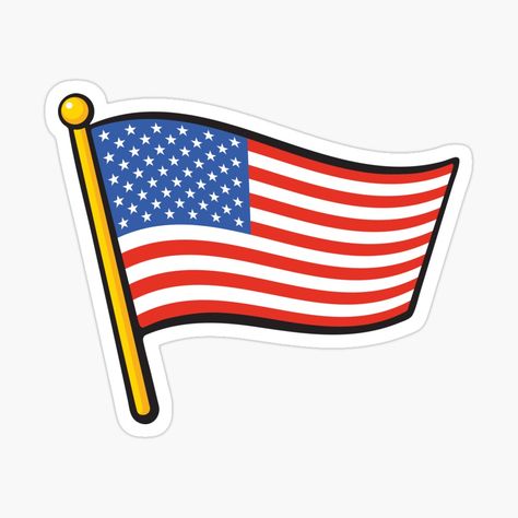 Countries Stickers, Stickers Usa, Usa Stickers, American Flag Sticker, National Flags, Cool Tumblr, Cartoon Doodle, Waving Flag, Diy Aesthetic