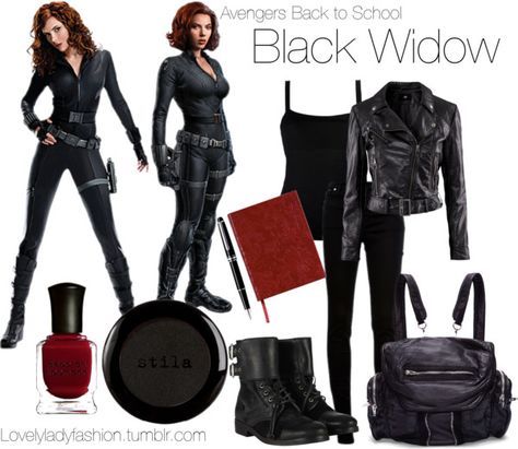 Diy Black Widow Costume, Black Widow Outfit, Widow Costume, Marvel Inspired Outfits, Black Widow Costume, Disneybound Outfits, Spy Outfit, Marvel Fashion, Moda Grunge