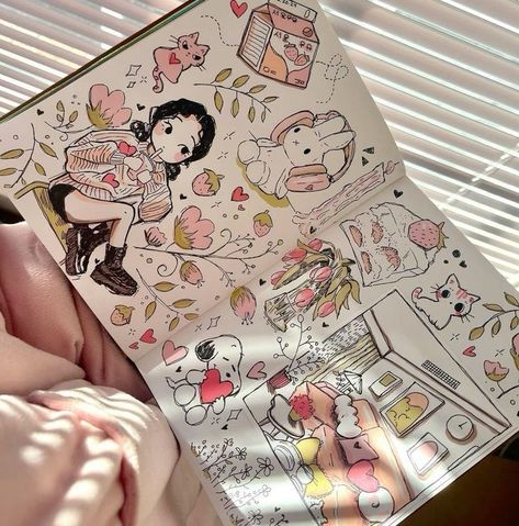 Pink Drawing Ideas, 1366x768 Wallpaper Hd, Pink Drawing, Sketchbook Journal, Sketchbook Art Journal, Easy Doodles Drawings, Cute Doodles Drawings, Arte Sketchbook, Sketchbook Art