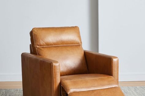 Modern Recliners In Living Room, Leather Recliner Living Room Decor, Recliners In Living Room, Modern Leather Recliner, Leather Recliner Living Room, Best Recliner Chair, 1950s Furniture, Leather Wing Chair, Plywood Projects