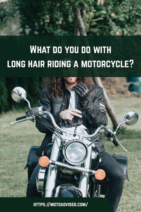 To wear a motorcycle helmet with long hair, you can use the Hightail hair protector, braid your hair, use a balaclava or head sock or bandana, tie your hair into a ponytail, use a doo-rag or scarf, wear a neck gaiter or else just let it hang loose! Messed Up Hair, Braid Your Hair, Motorcycle Hairstyles, Head Sock, Head Bandana, Riding A Motorcycle, Helmet Hair, Bandana Tie, Doo Rag