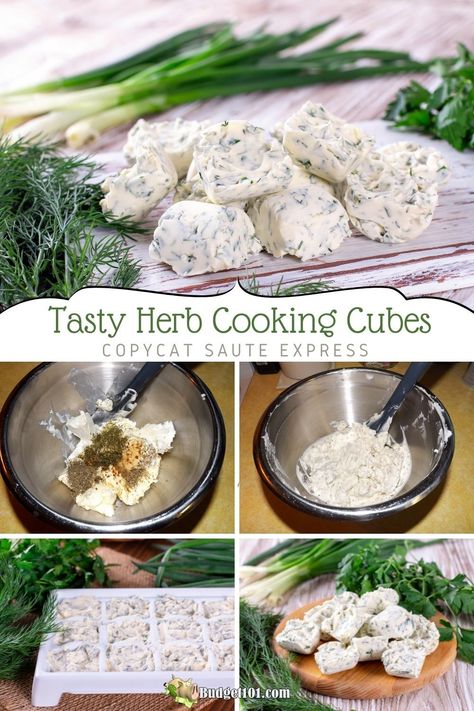 Create tasty herb cooking cubes using butter, oil and fresh herbs for quick and easy flavorful meals and side dishes. #Budget101 Cooking With Herbs Recipes, Herb Cubes, Herb Butter Recipe, Freezing Herbs, Flavorful Meals, Cooking Herbs, Diy Easy Recipes, Sage Butter, Butter Oil