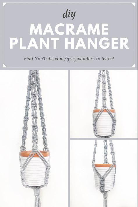 Macrame Plant Patterns Free, Macrame Hangers Diy, Plant Hanger Tutorial Macrame, Macrame Hanging Planter Pattern, Hemp Plant Hanger Diy, Free Macrame Plant Hanger Patterns Diy, Paracord Plant Hanger, Easy Macrame Projects Diy, Triple Macrame Plant Hanger Diy