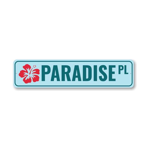 Paradise Place Sign Coastal Room Posters, Beach Signs Aesthetic, Room Ideas Preppy Beach, Beachy Room Wall Decor, Outerbanks Room Decor, Preppy Beach Room Decor, Surfers Paradise Sign, Cute Signs For Bedroom, Summer Room Decor Ideas