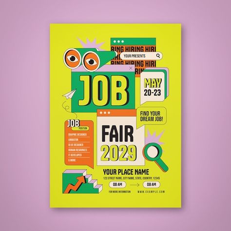 Sponsored By Poster, Job Fair Poster, Camp Poster Design, Volunteer Design, Orientation Poster, Banner Graphic Design, Event Poster Inspiration, Workshop Poster, Fair Poster