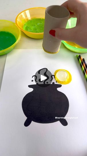 Bubble Cauldron Craft, Cauldron Art For Kids, Bubble Painting Easy, Soap Painting, Cauldron Art, Blow Painting Art, Cauldron Craft, Bubble Crafts, Blow Paint