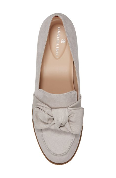 A sophisticated bow details the vamp of a slip-on loafer for a casual chic attire. Sizing: True to size. M=standard width. 1" heel Round apron toe Bow detail Slip-on Synthetic upper, manmade sole Imported Women’s Shoes, Classy Perfume, Casual Work Shoes, Casual Shoes Women Flats, Tied Ribbon, Classy Clothes, Work Shoes Women, Business Casual Shoes, Comfort Shoes Women