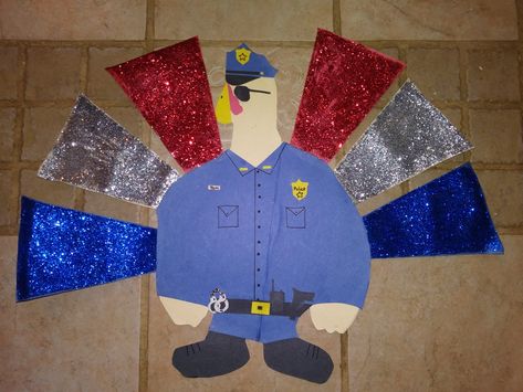 Police Turkey Disguise, Police Officer Turkey In Disguise, Disguise A Turkey, Turkey Disguise Project, Turkey Project, Kids Police, Turkey Disguise, Thanksgiving Crafts For Kids, Thanksgiving Crafts