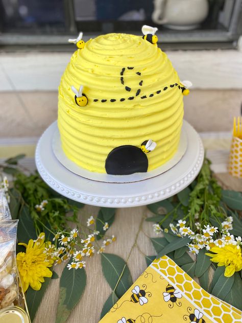 Bee Hive Birthday Cakes, Bumble Bee Smash Cake First Birthdays, Bee Themed Smash Cake, Beehive Smash Cake, Bee Hive Cake Ideas, Bee Smash Cake Ideas, Bumble Bee Smash Cake, Bee Hive Smash Cake, First Bee Day Cake