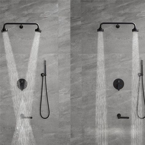 Dual Shower Heads Master Baths, Multi Head Shower System, Double Shower Heads, Dual Shower Heads, Double Shower, Small Showers, Brass Shower, Shower Faucet Sets, Master Bath Remodel