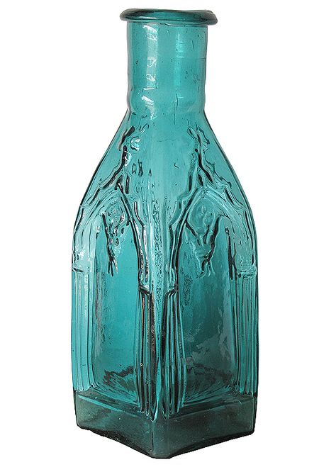 Dramatic teal glass bottle Color Glassware, Old Glass Bottles, Bottle Tattoo, Teal Glass, Antique Glass Bottles, Elegant Gothic, Antique Bottles, Vintage Bottles, Old Bottles