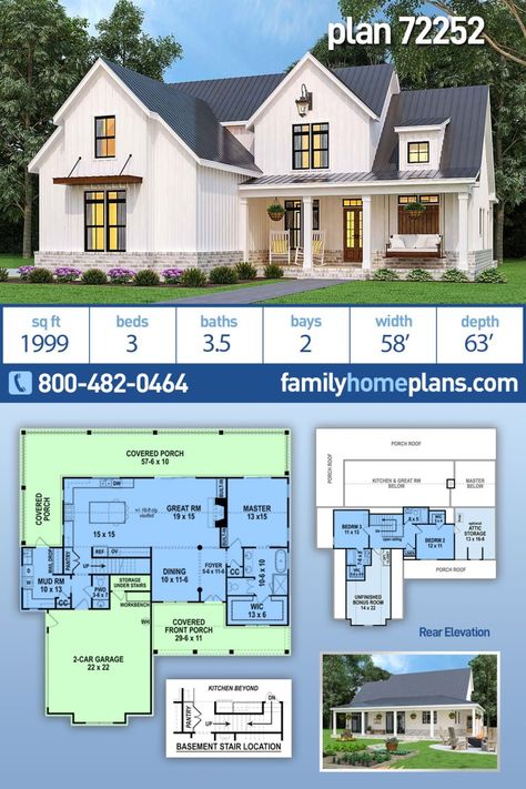 2000 Sq Ft House, Country Farmhouse Plans, Southern Style House Plans, Sink Ideas, Farmhouse Floor Plans, House Wallpaper, Farmhouse Style House Plans, Farmhouse Ideas, Farmhouse House