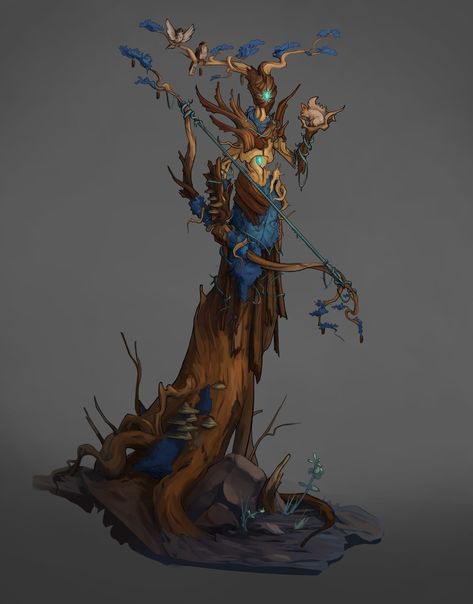 ArtStation - Guardian of the forest, Schtain Forest Guardian, Mini Paintings, The Forest, Art Design, Forest, Humanoid Sketch, Art