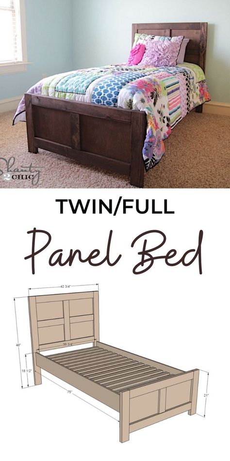 Twin Bed Diy Plans, Full Size Bed Frame Diy How To Build, How To Make A Twin Bed, Twin Xl Bed Frame Diy, Home Made Twin Bed Frame, Diy Boxspring Bed Frame, Raised Twin Bed, Twin Bed Plans, Simple Twin Bed Frame Diy