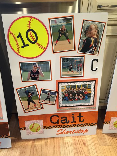 Softball senior gifts. Senior Softball Board Ideas, Senior Day Posters Softball, Senior Posters Softball, Softball Senior Board, Softball Senior Poster Ideas, Senior Poster Board Ideas Softball, Softball Senior Posters, Softball Senior Night Ideas Posters, 8th Grade Night Softball Ideas