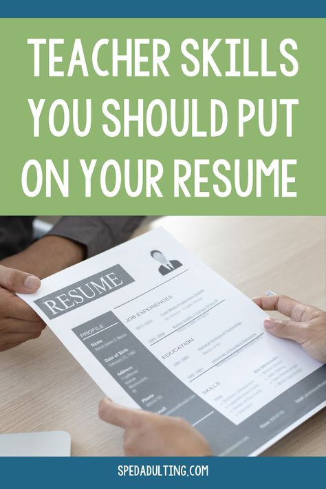 Teacher Resume Skills, New Teacher Resume Examples, Teacher Skills List, Resume For Teachers Leaving Teaching, Jobs For Former Teachers, Teacher Skills, Teaching Resume Examples, Teacher Resume Template Free, Elementary Teacher Resume