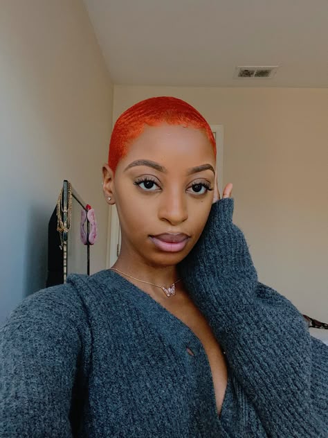 Red Buzzcut Women, Red Buzzcut, Buzzcut Black Women, Buzzcut Women, Short Dyed Hair, Shaved Hair Women, Waves Haircut, Short Hair Designs, Short Shaved Hairstyles