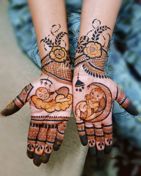 @monikajain_mehndi posted on their Instagram profile: “#demandonclient #babyboy #heenalife #mehndicreative #hennaartist #happyclient #monikajain_mehndi…” Baby Shower Mehndi Designs Hand, Baby Shower Mehendi Designs, Baby Mehendi, Mehendi Course, Mendi Design, Baby Mehndi, Karva Chauth Mehndi Designs, Baby Mehndi Design, Heena Design