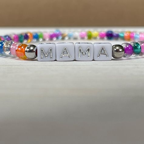 ⭐️Featured Bracelet of the Day 7/11⭐️ Celebrate the incredible MAMA in your life with this vibrant beaded bracelet! Handmade with love, each colorful bead adds a touch of joy and appreciation for all that moms do. Perfect for birthdays, holidays, Mother’s Day, or just because. Show your love with this special piece, and remind her how much she means to you. She’s your fun and awesome super mama! #EtsyShop #MamasCraftyCornerLC #HandmadeWithLove #CustomCrafts #MamaBracelet #GiftForMom #Celebr... Super Mama, Mama Bracelet, Celebrate Mom, Day 7, Colorful Jewelry, 7 11, Handmade With Love, Bracelet Handmade, Just Because