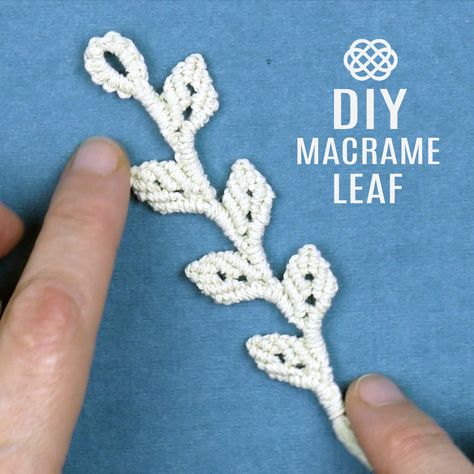 Macrame Leaf Bookmark, Macrame Vine Pattern, Vine Macrame Tutorial, How To Make Macrame Leafs, Macrame Leaf Vine Tutorial, Macrame Leaves Pattern, Macrame Fern Leaf Tutorial, Leaf Knot Macrame, Leaf Pattern Macrame Tutorial