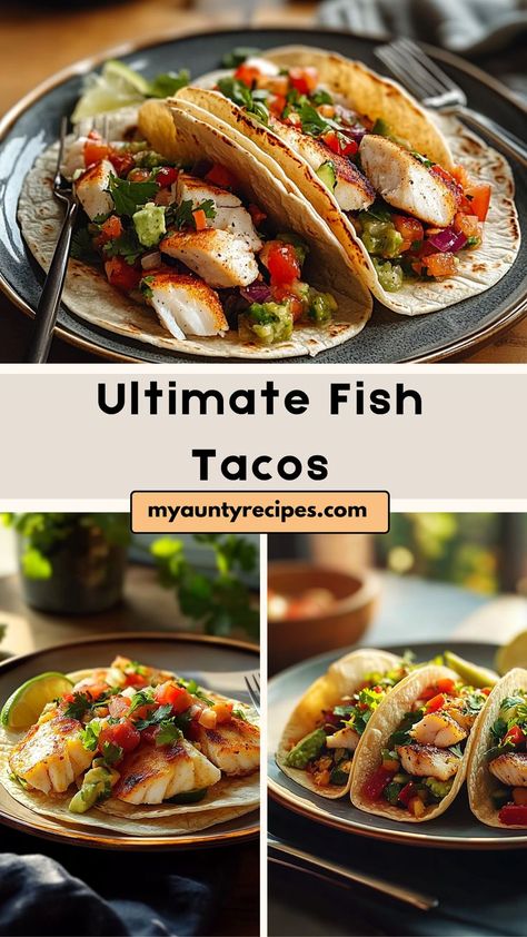 Try these Flavorful Fish Tacos for a refreshing and tasty meal! Crispy fish, a tangy slaw, and a zesty lime sauce come together for a delicious combination of flavors. Whether for a casual dinner or a summer party, these tacos are sure to impress. Serve with fresh salsa and lime wedges for the ultimate taco experience! Tuna Fish Tacos, Taco Diet, Trout Tacos, Fresh Tuna Steak Recipes, Sauce For Fish Tacos, Mahi Mahi Fish Tacos, Tangy Slaw, Fish Taco Recipe, Tuna Steak Recipes