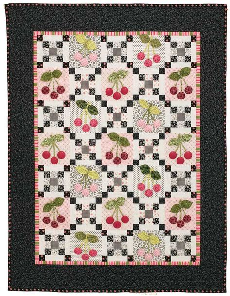 Cherry Quilt, Friday Freebie, Mccalls Quilting, Lap Quilt Patterns, Black Cherries, Irish Chain Quilt, Quilts Decor, Lori Holt, Quilt Magazine