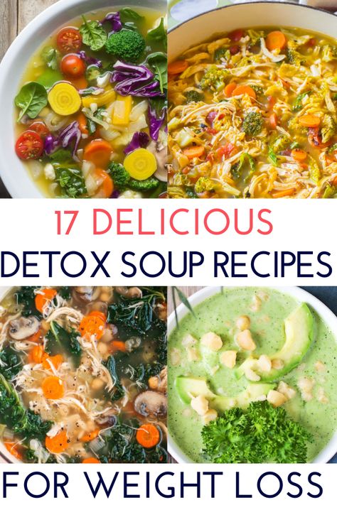 If you’re looking for a way to lose weight, improve your health and digestion, and reset your body, a detox soup cleanse may be right for you. #detoxsoup #weightlosssoup #keto Detox Soup Recipes, Clean Eating Pizza, Resep Vegan, Clean Eating Soup Recipes, Clean Eating Detox, Clean Eating Soup, Fat Burning Soup, Clean Eating Vegan, Fat Flush