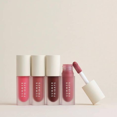 Summer Fridays The Complete Dream Set - four shades of new Dream Lip Oil Summer Fridays Lip, Cosmetic Creative, Blush Lipstick, Mauve Blush, Pink Cloud, Eyelashes Mascara, Oil Moisturizer, Lip Hydration, Face Hydration