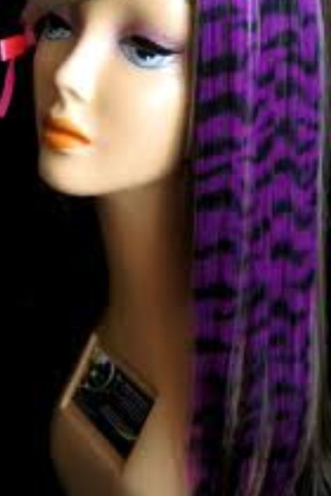 Animal print hair #hair #animal print Hair Bump Tutorial, Zebra Print Hair, Purple Zebra Print, Hair Stenciling, Leopard Print Hair, Electric Purple, Purple Zebra, Creative Hair Color, Dark Red Hair