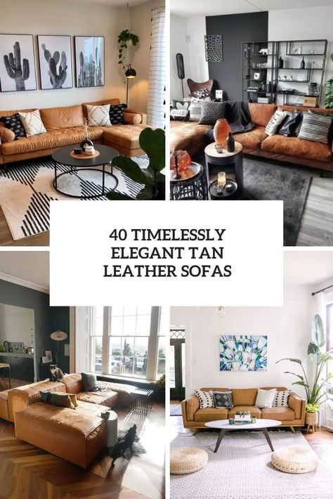 timelessly elegant tan leather sofas Modern Living Room With Camel Leather Sofa, Tan Leather Sofa Styling, Tan Leather Sofas Living Room, Ginger Couch Living Room Ideas, Living Room Tan Leather Couch, Caramel Leather Couch Living Room, Carmel Couch Living Room, Tan Leather Couch Living Room Ideas, Tan Sofa Living Room Ideas Decor