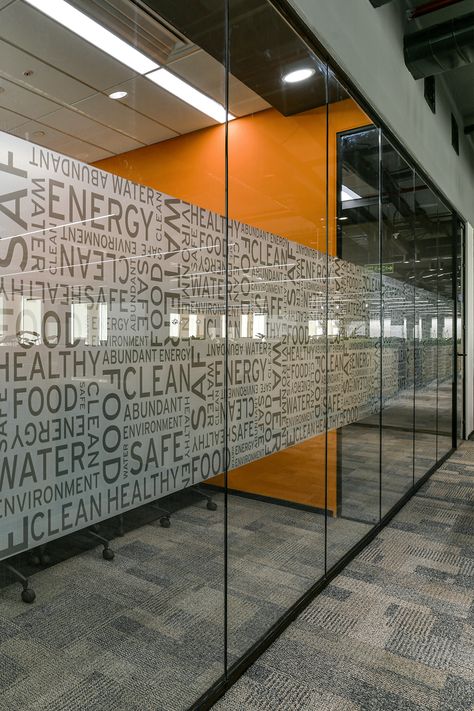 If Frosted Glass doors are getting boring, add some branding texts to them as major design elements. Door Glass Stickers, Glass Partition Film Design, Film On Glass Design, Window Frosting Design, Office Glass Film Design, Frosted Film Design Offices, Glass Frosting Design Offices, Frosted Sticker Design, Glass Partition Designs Office