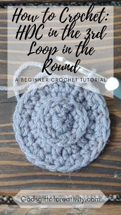 If you have been crocheting for any length of time, you will soon realize that some stitches are not worked the same in the round as they are in rows. Half double crochet variations are among these, and especially when crocheting in the third loop only. However, this stitch can be easily crocheted in the round with a few basic steps. Whether you are an experienced crocheter or a beginner, you can master crocheting the half double crochet in the third loop only in the round! Crochet Third Loop, Double Crochet In The Round, Crochet In The Round, Half Double Crochet Decrease, Double Crochet Decrease, Half Double Crochet Stitch, Beginner Crochet Tutorial, Crochet Decrease, Double Crochet Stitch