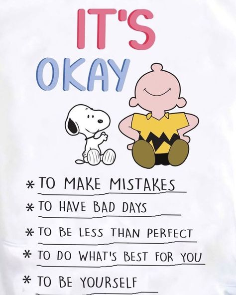 IT'S OKAY.. Charlie Brown Quotes Inspiration, Peanuts Quotes, Charlie Brown Quotes, Snoopy And Charlie Brown, Peanut Gang, Snoopy Funny, Snoopy Images, Charlie Brown Snoopy