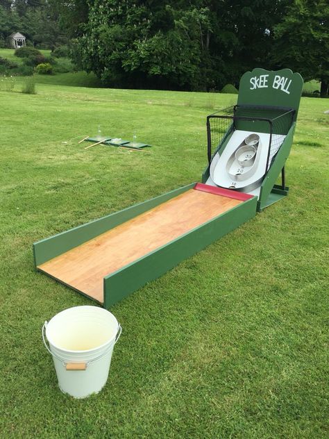 Diy Skee Ball, Diy Yard Games, Outside Games, Skee Ball, Yard Games, Backyard Games, Lawn Games, Diy Yard, Diy Games